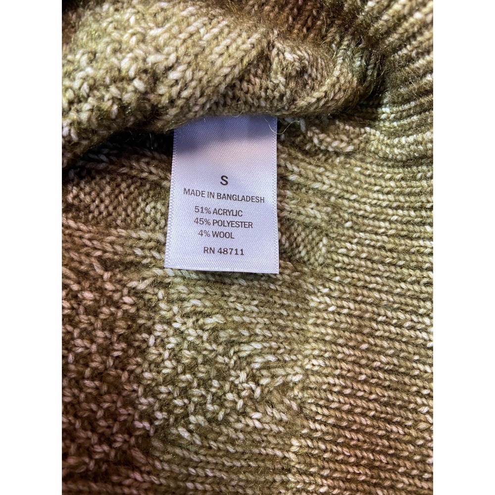 Ophelia Roe Sweater Dress Womens Large Olive Green Cable Knit Long Sleeve Mock N - Picture 11 of 12